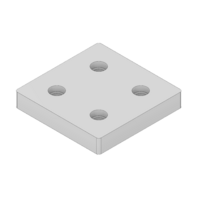 MODULAR SOLUTIONS FOOT &amp; CASTER CONNECTING PLATE 90MM X 90MM FLAT NO HOLES, SOLID ALUMINUM